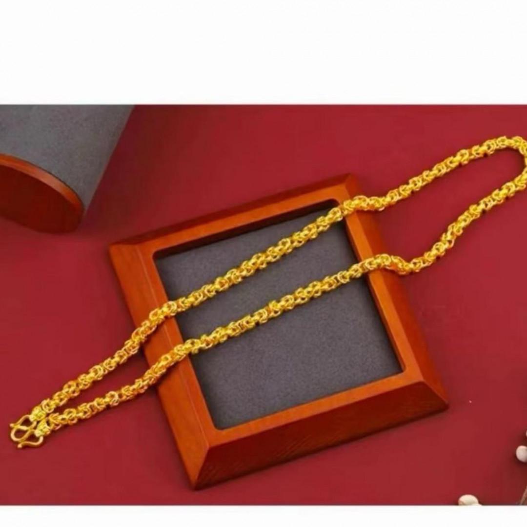 铼金首饰【卡6小龙骨项链】不掉色大气霸气金色不掉色