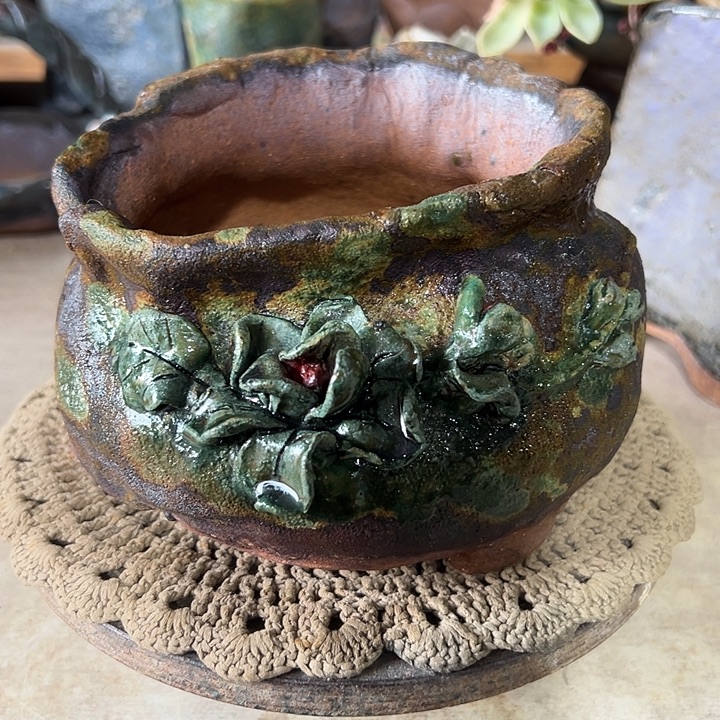 满58包邮手工粗陶高温花盆