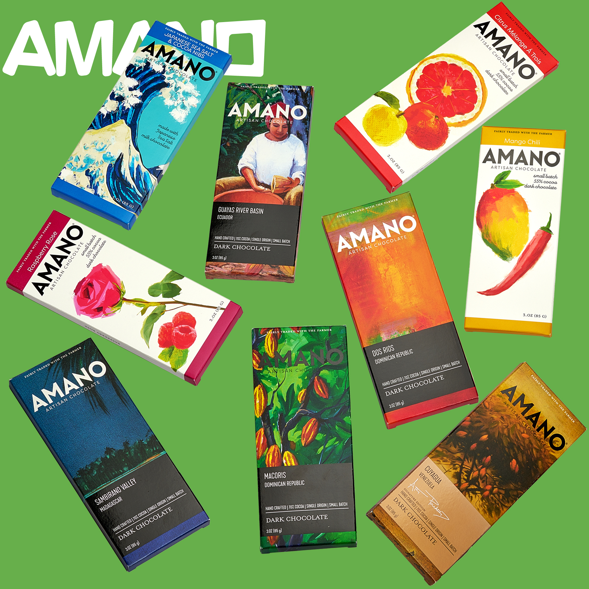 美国进口高端Amano天野工匠%黑巧克力纯可可脂排块零食金奖