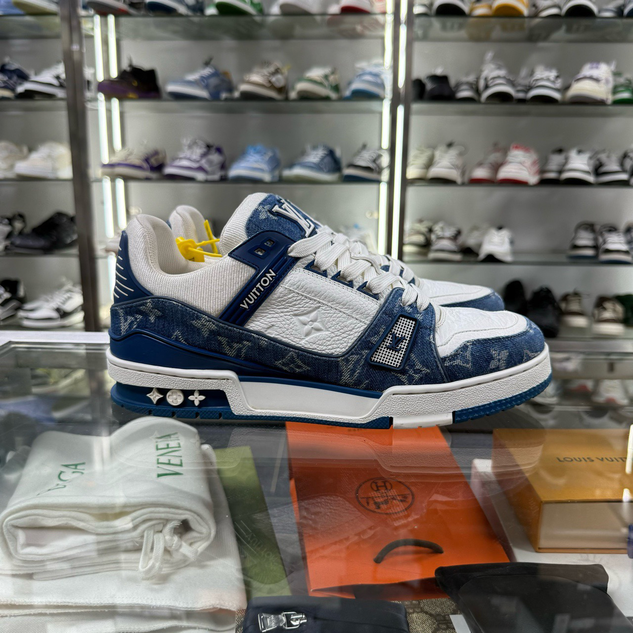 99新 LouisVuitton/路易威登 TRAINER 白蓝牛仔 尺码/42码 WA0151