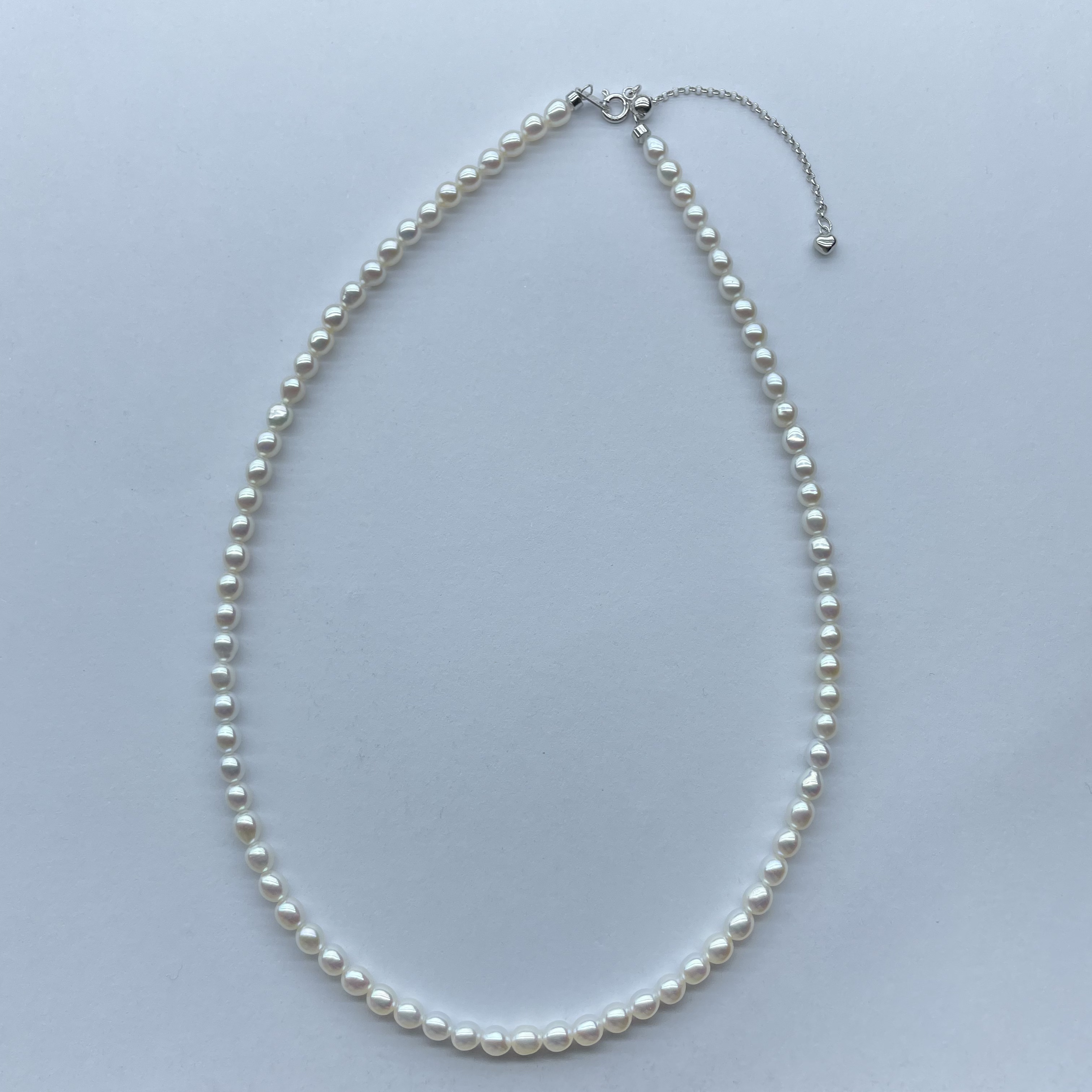 「小胖圆」4-4.5mm淡水珍珠 近圆 全珠 S925银 项链