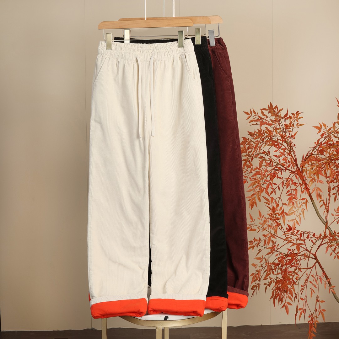 【2025新款直筒棉花棉裤】全棉灯芯绒棉花棉裤通勤百搭加厚女长款