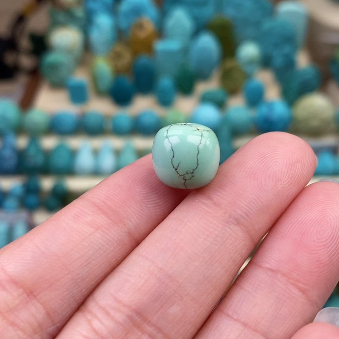 绿松石珠宝奇石未镶嵌11mm