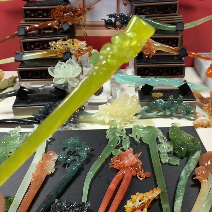 蛇纹石玉未镶嵌发簪