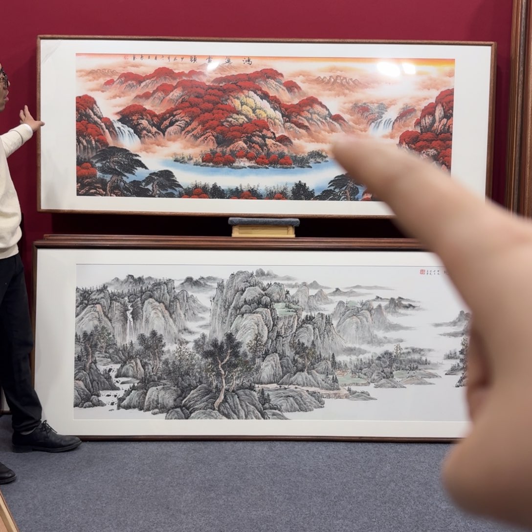 国画带框绘画210/80尺寸