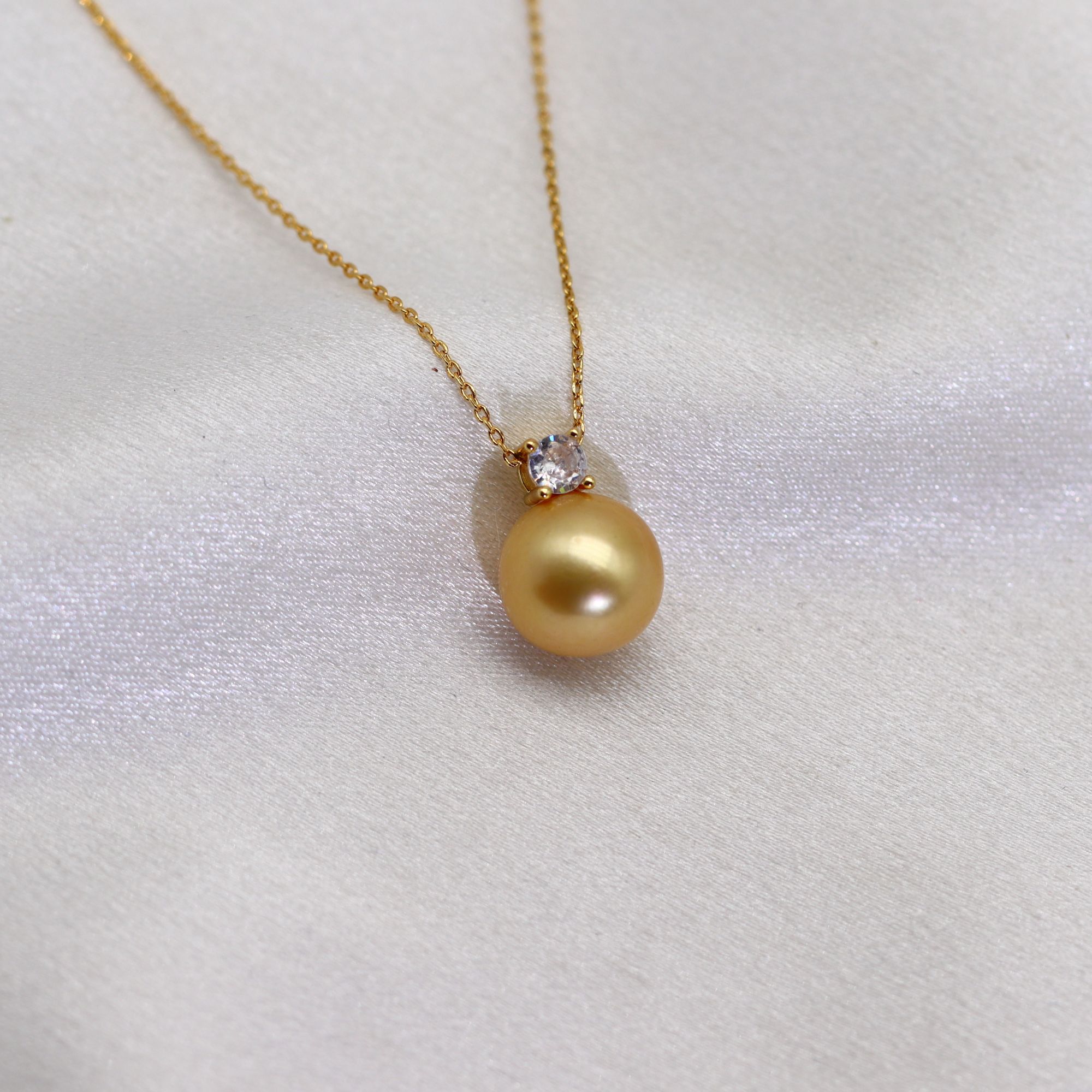 354  黛妃同款金色珍珠吊坠