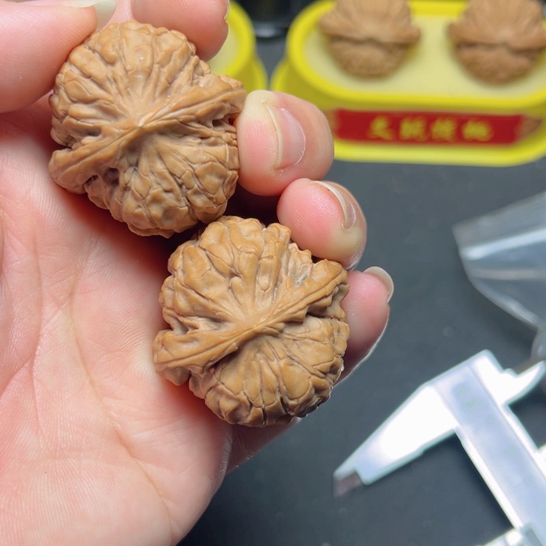 文玩核桃一物一拍34边甲古文微修尖