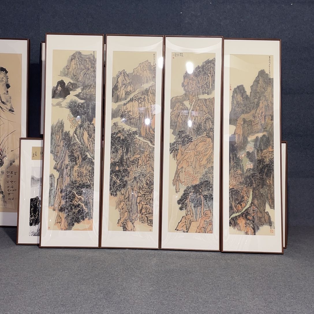 国画手绘画作品带框发货