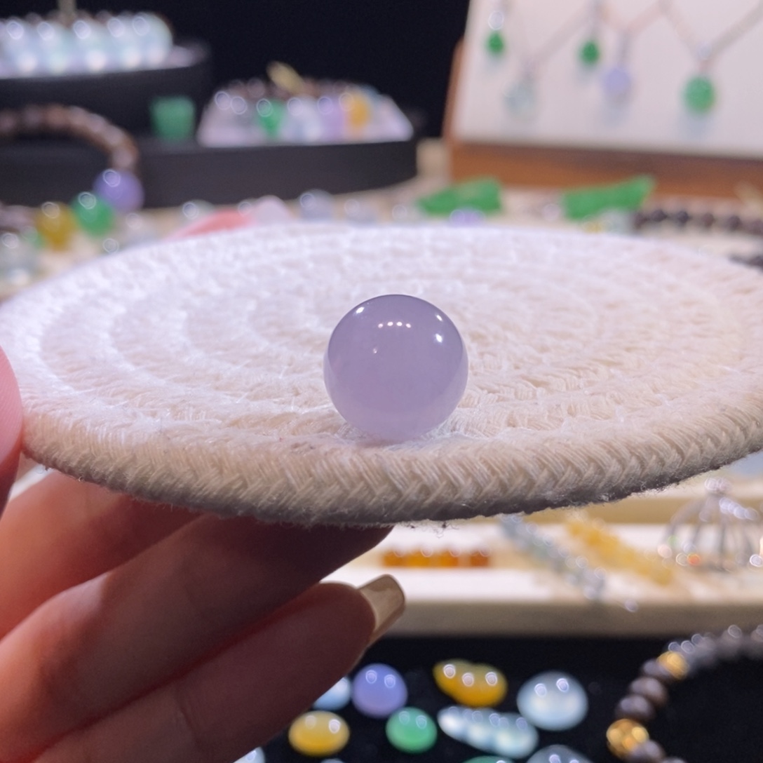 翡翠未镶嵌颈饰冰红紫珠卡13.7