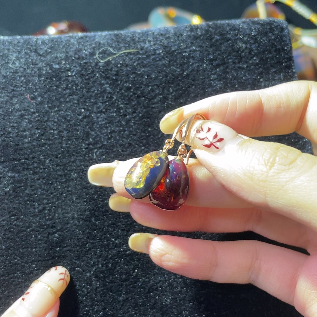 蓝珀珠宝奇石银S925镶嵌