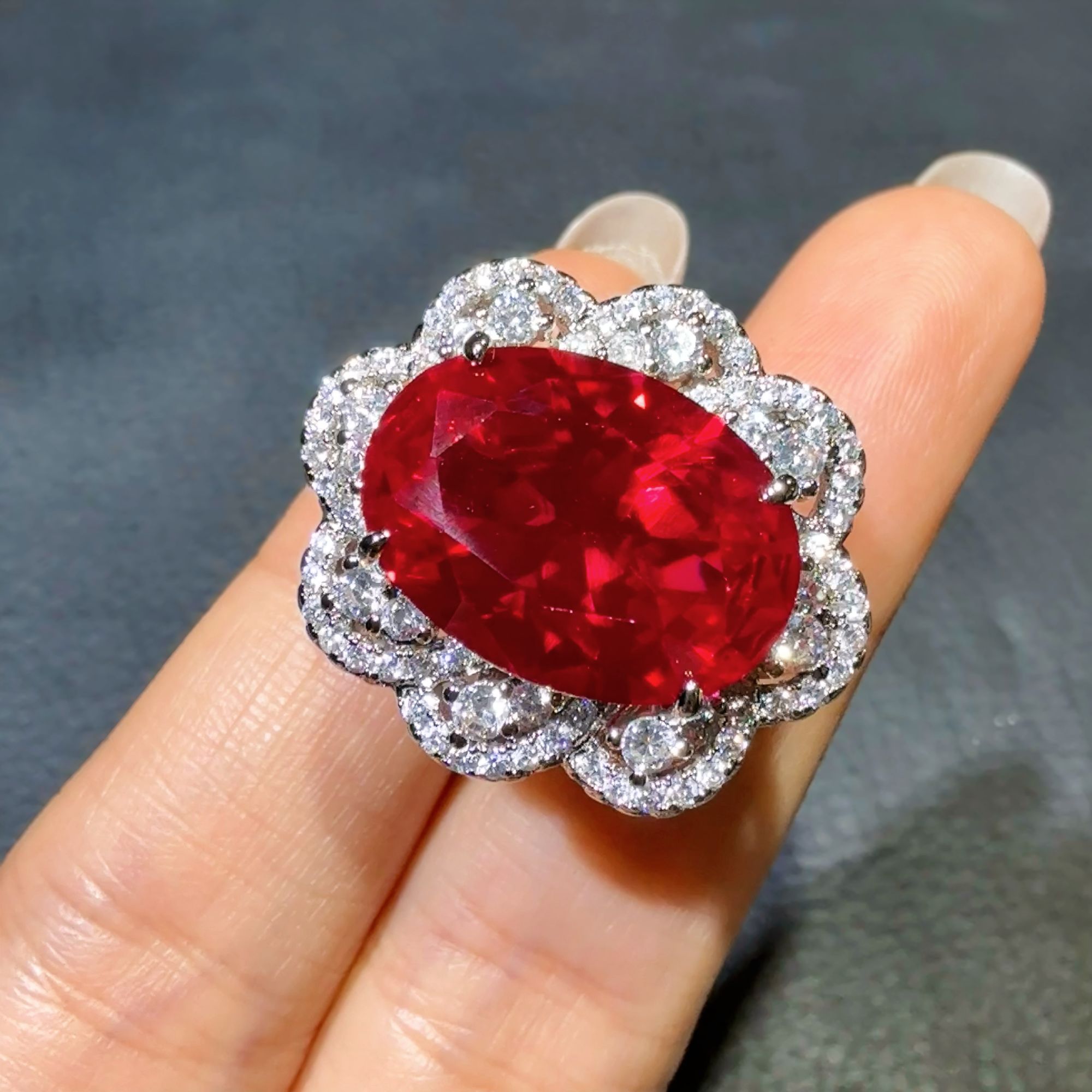 典藏轻奢-高精切红宝石戒指YW-407