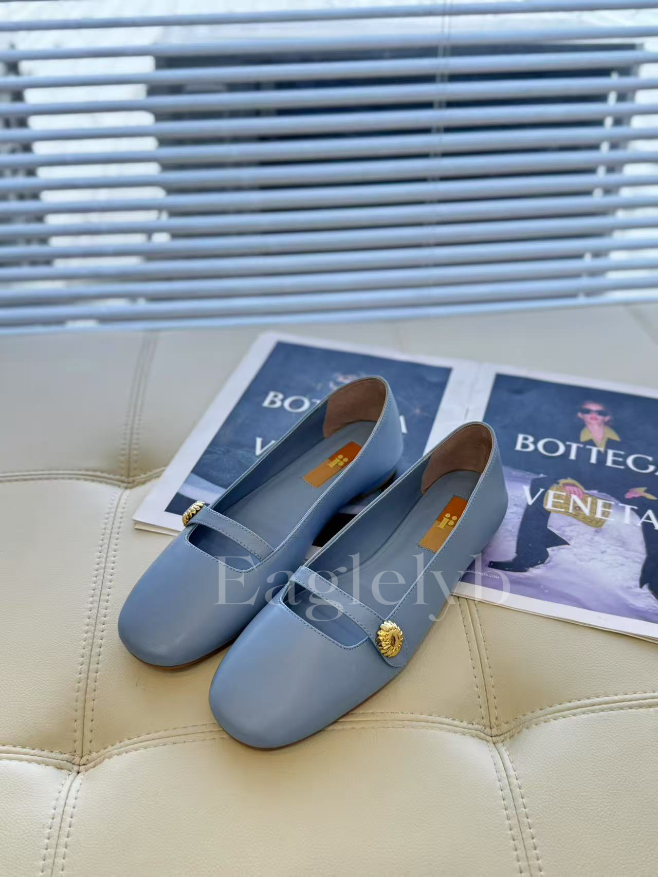 新款法式浅口方头百搭一字带原单三色单鞋