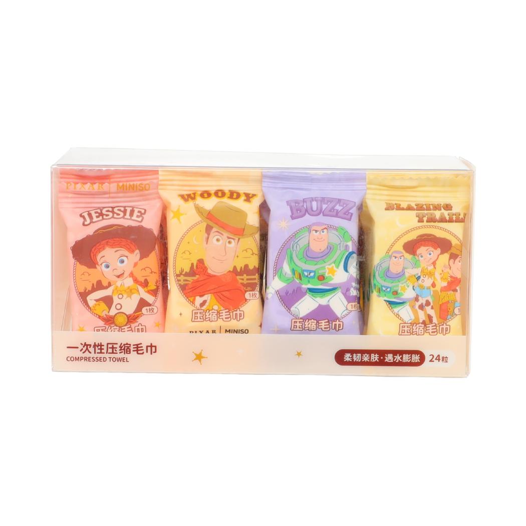 MINISO®玩具总动员系列盒装一次性压缩毛巾（24粒）