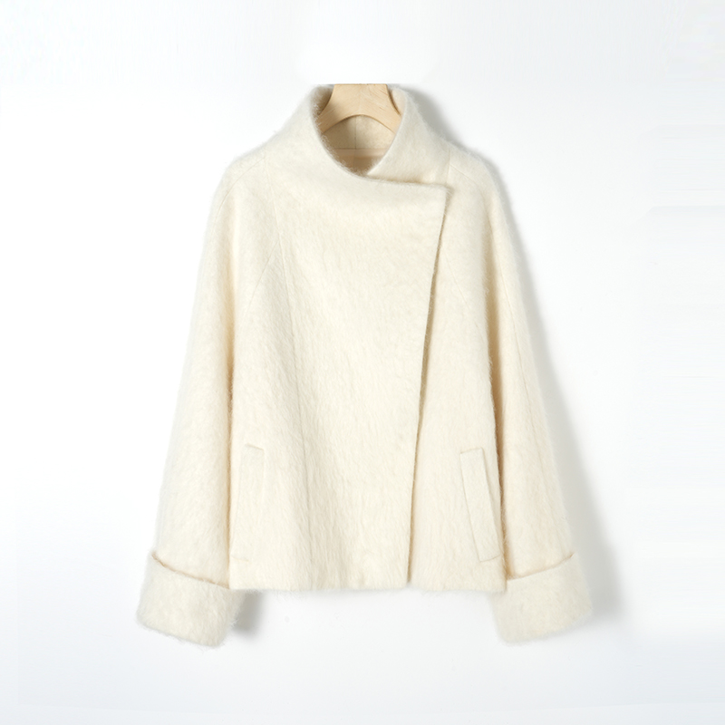 ---大女主秋冬时尚单品立领减龄韩版拉绒大衣885081