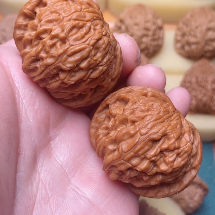 把件文玩核桃44全品老树红皮大磨盘