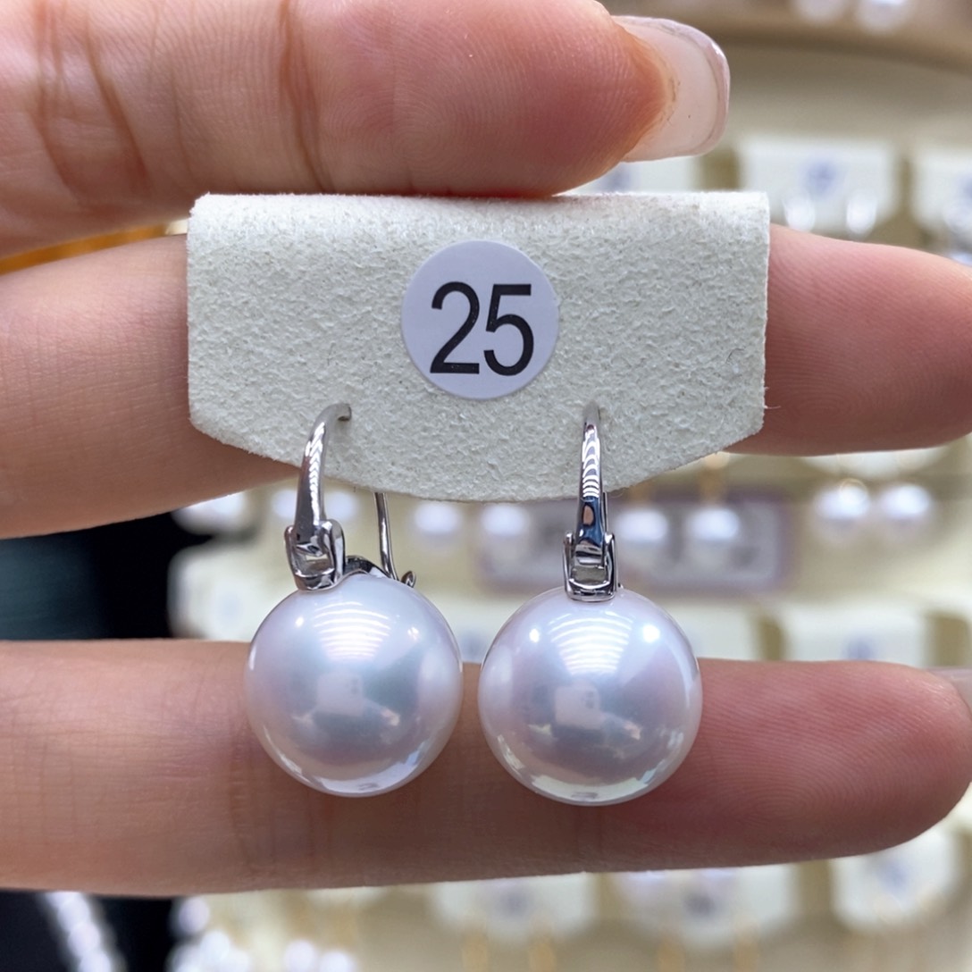 淡水珍珠耳饰银S925镶嵌
