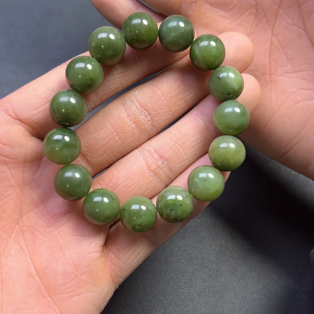 和田玉手串未镶嵌拍一发一多样性碧玉新疆卡14