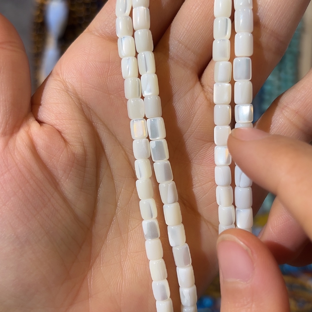 玛瑙/玉髓银S925镀金镶嵌珠宝半成品贝壳卡4-5一条