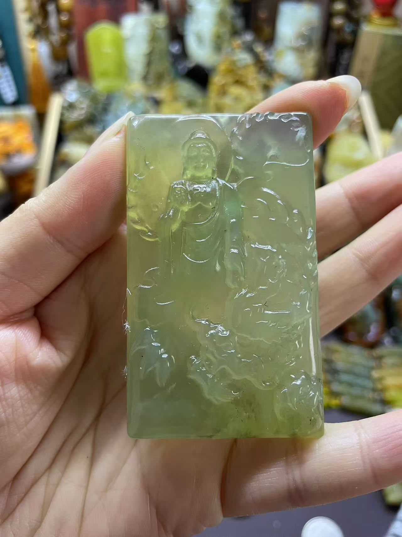 大日如来龙御龙牌子吊坠岫玉挂件