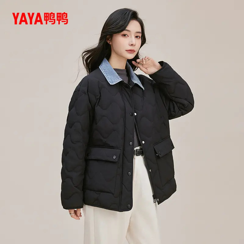 YAYA鸭鸭春季轻薄款羽绒服女士时尚百搭休闲立领短款YE5B600845L