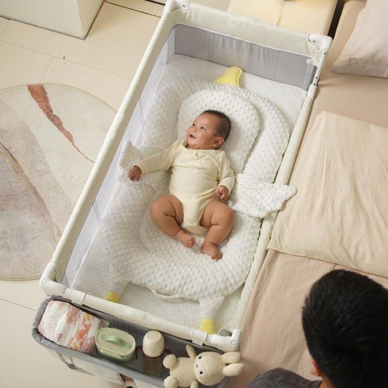 新疆包邮coolbaby多功能婴儿床拼接大床可移动新生儿可升降便携式