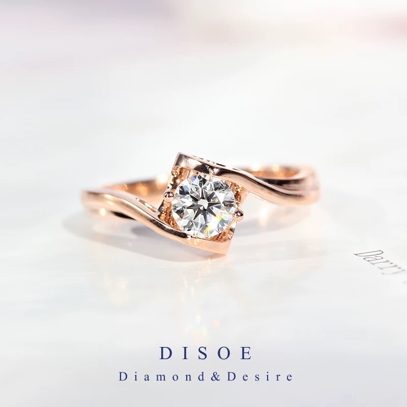 【库利南之星】KLNZX 高端奢华定制款 玫瑰色天使之吻戒指1ct J135