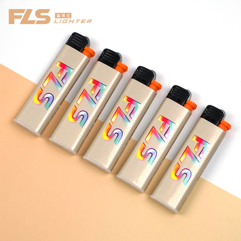 FLS/F7五彩幸运网红一次性明火免调节恒流阀防爆复古砂轮打火机