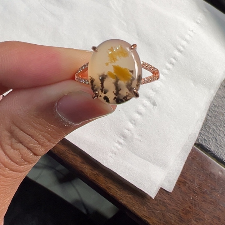 石英质玉（黄龙玉）戒指未镶嵌