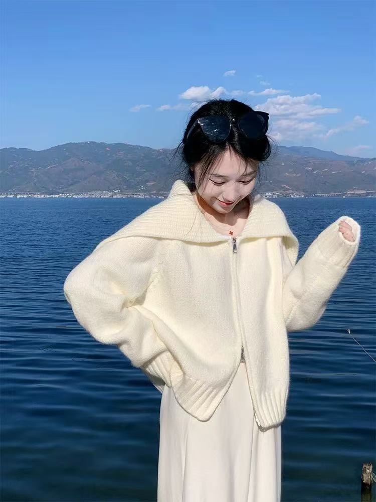 ♥美姐姐♥秋冬气质慵懒风海军领针织毛衣02