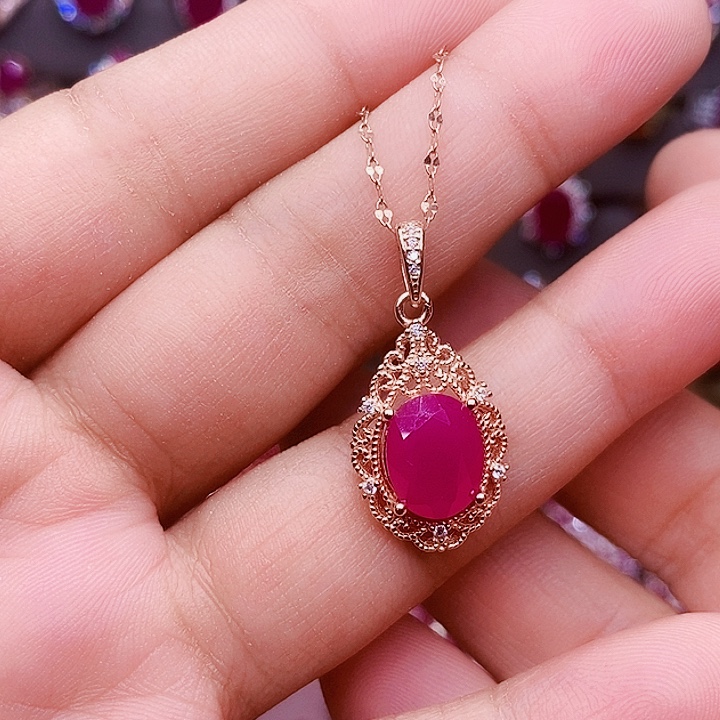 颈饰红宝石银S925镶嵌