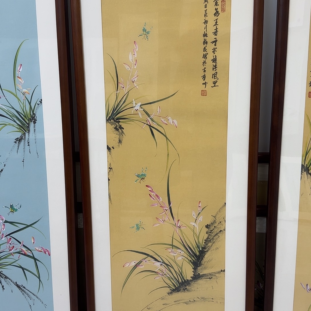 国画国画立体兰花