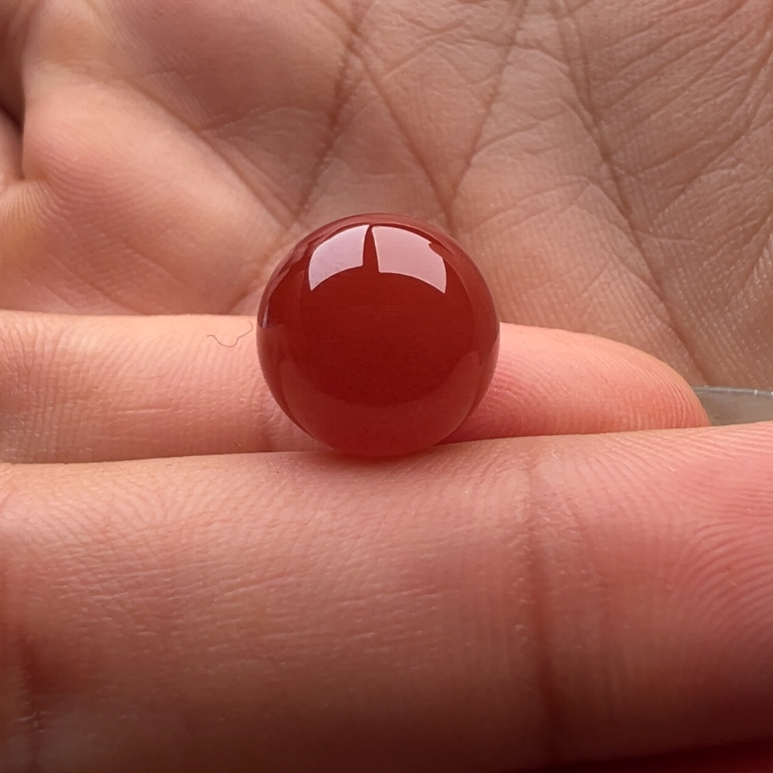 南红玛瑙未镶嵌辣椒红圆珠11.3水线
