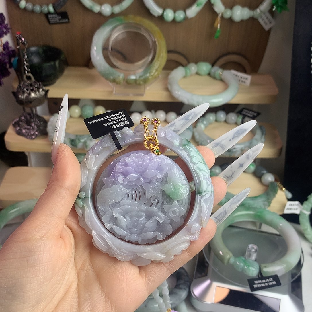 忘***@翡翠未镶嵌手镯紫罗兰翡翠手镯手镯