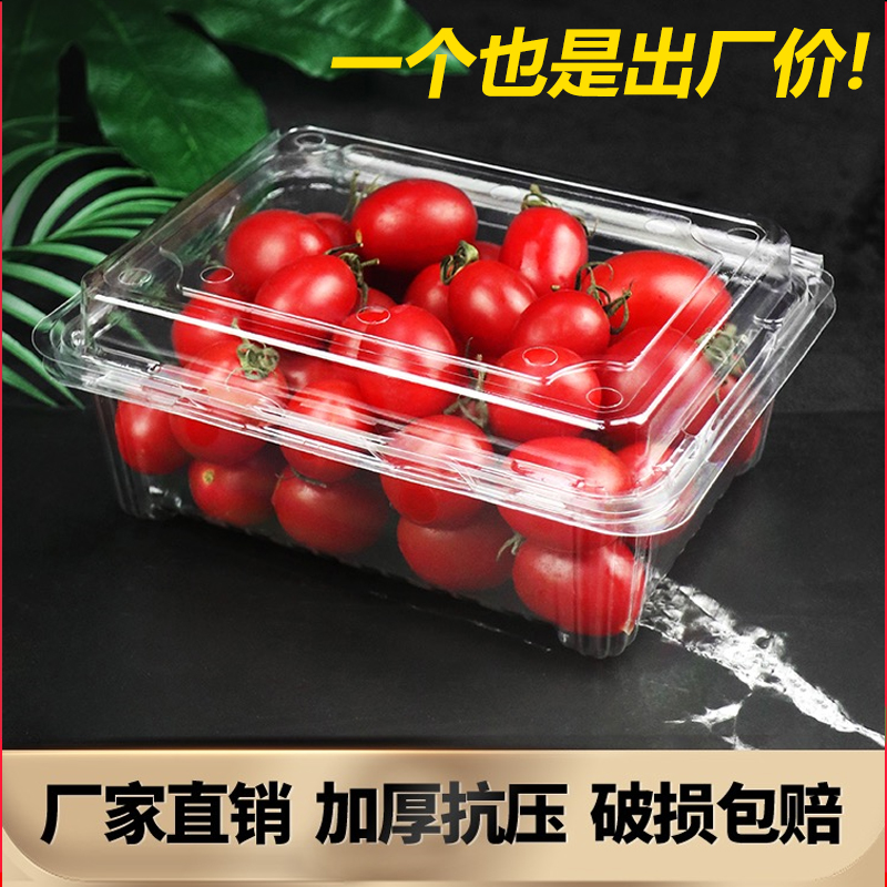 一次性透明水果盒2斤装保鲜打包盒果蔬1000克龙眼草莓盒加厚带盖