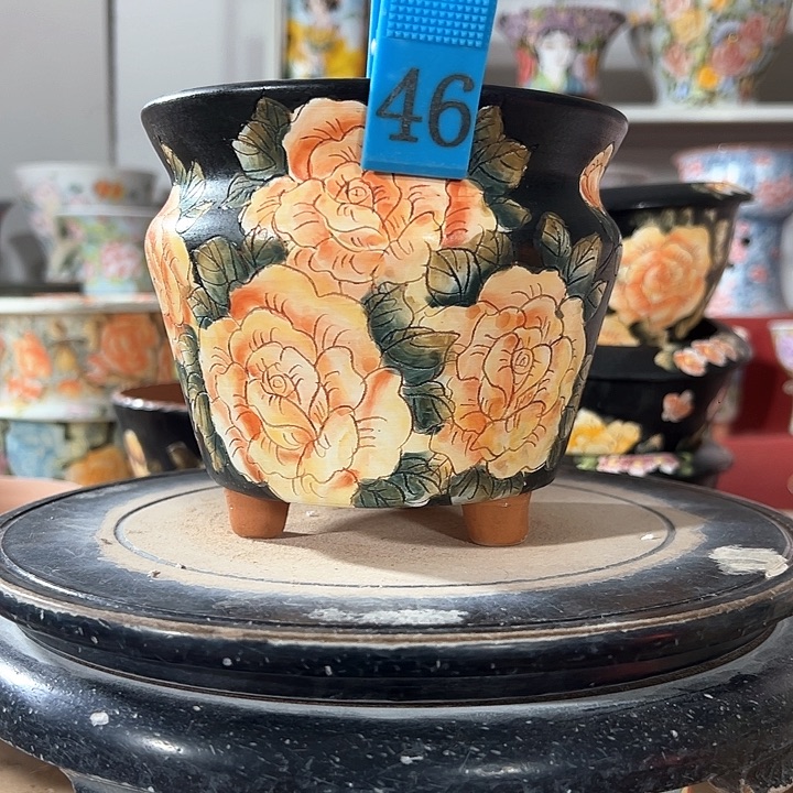 景德镇手绘花盆 满38包邮