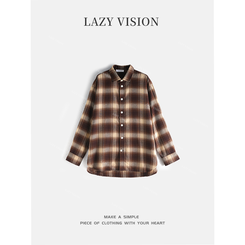 LAZYVISION/纯棉磨毛亲肤细腻休闲女士衬衫ZMD-29783小小