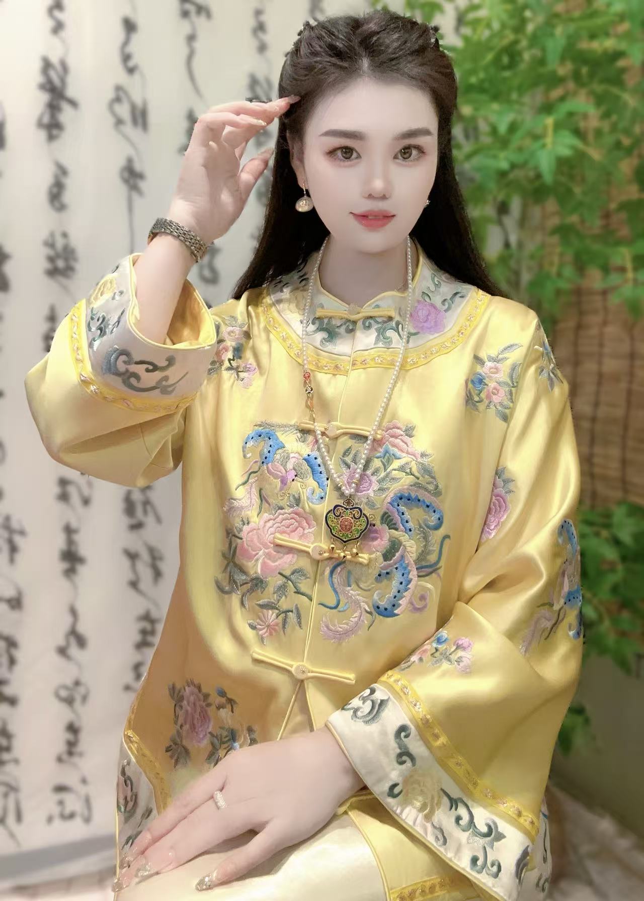  【丹妮甄选】-新中式国风花容月貌重工刺绣高级显瘦端庄气质外套86