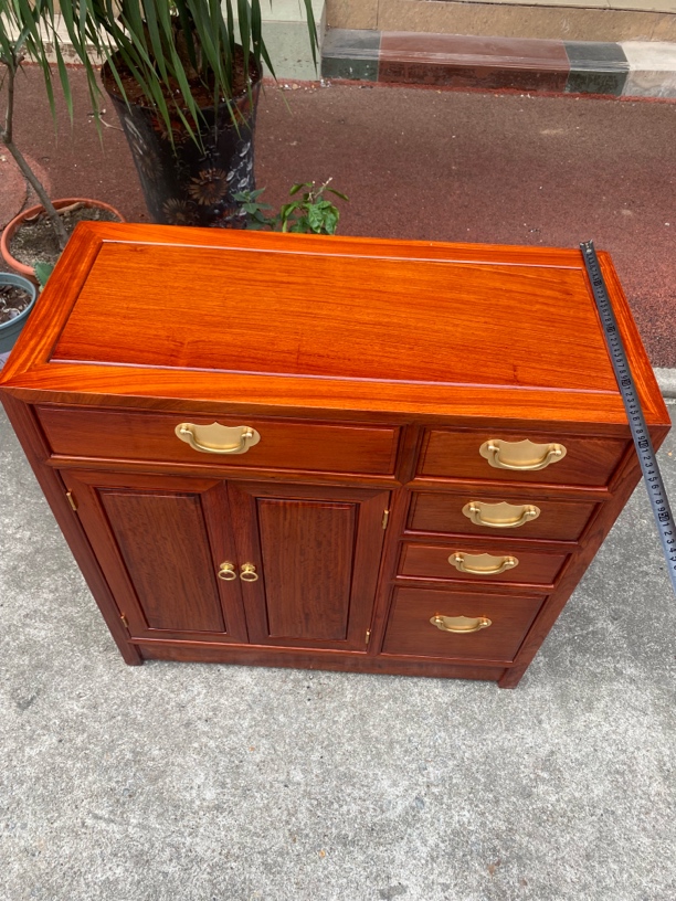 素面餐边柜中式红木玄关柜储物柜大果紫檀小家具网红实用新中式