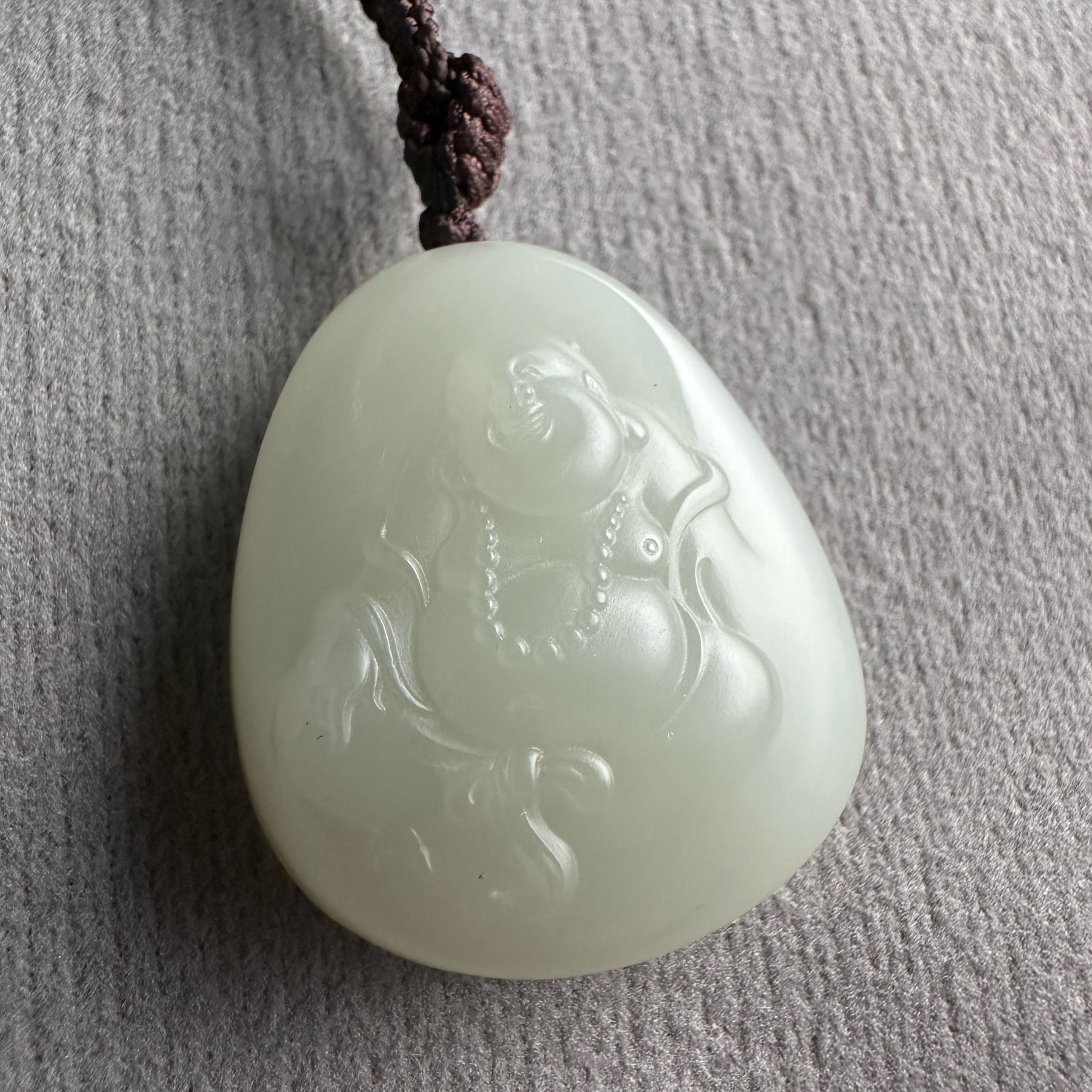 和田玉（白玉）弥勒挂件