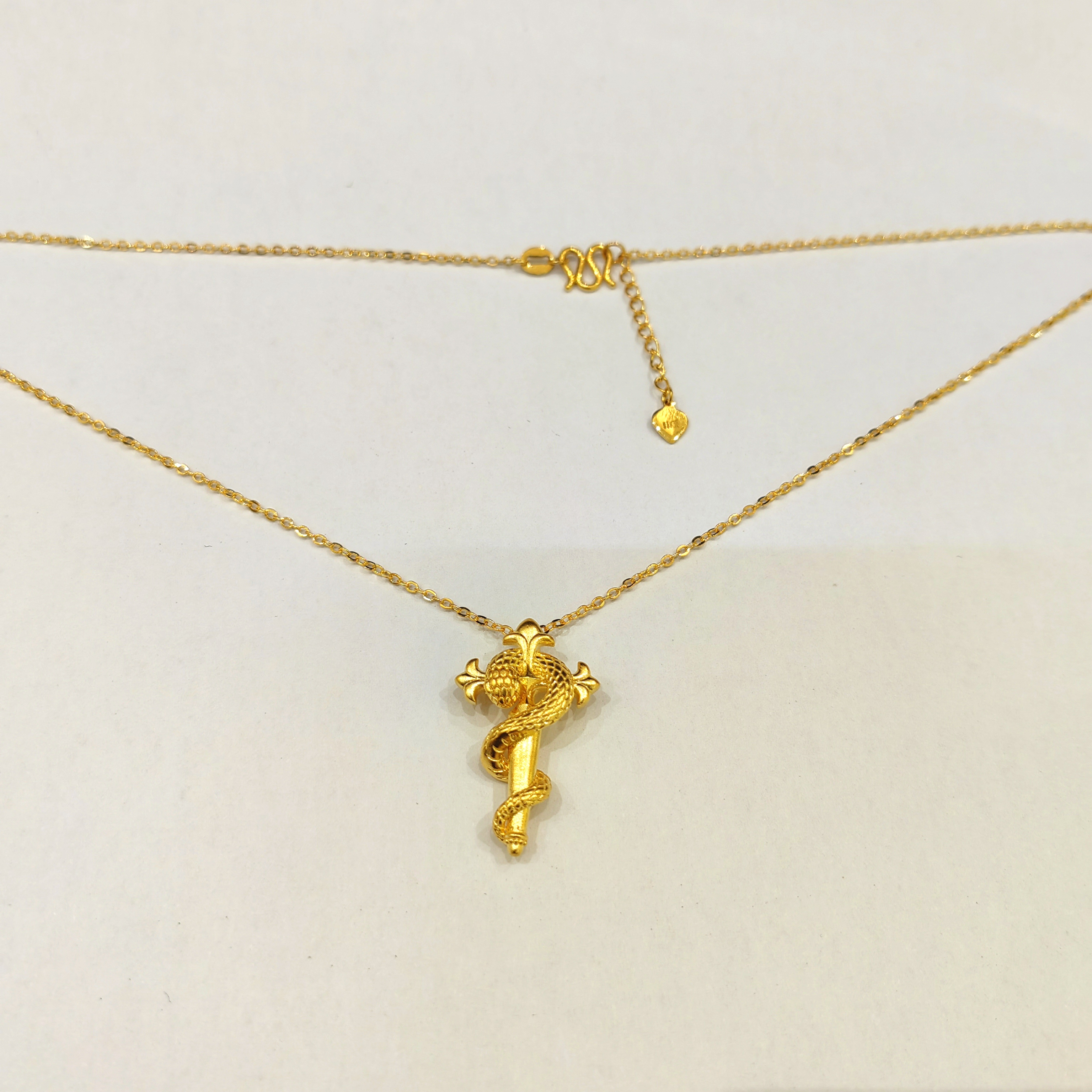  赛菲尔万足®足金古法权杖蛇精品套链蛇年爆款