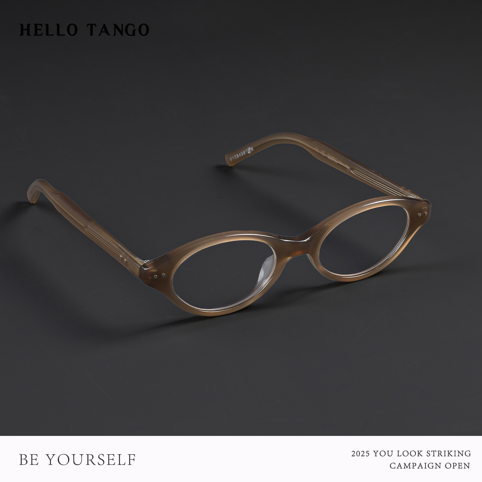 HELLOTANGO淡颜系扁圆框书呆子复古百搭眼镜