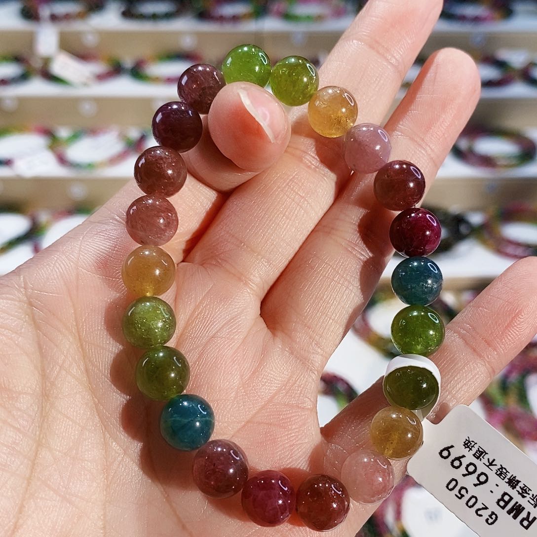 碧玺手链未镶嵌G2050素圈颜色微差