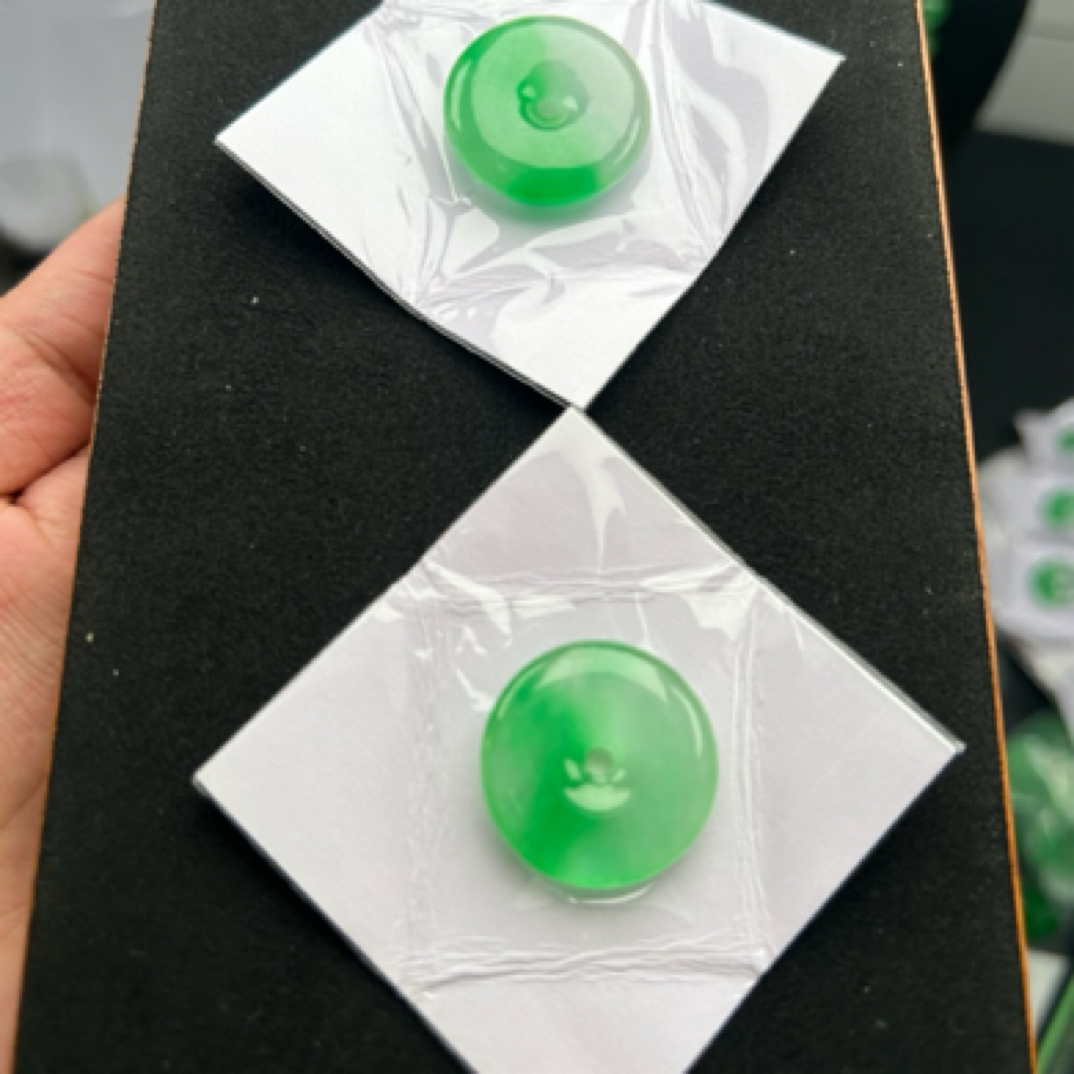 非金属珐琅吊坠 冰飘绿平安扣高端时尚挂件优化设计