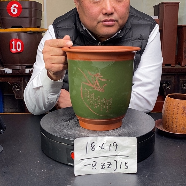 紫砂花盆货号一只ZZJ15