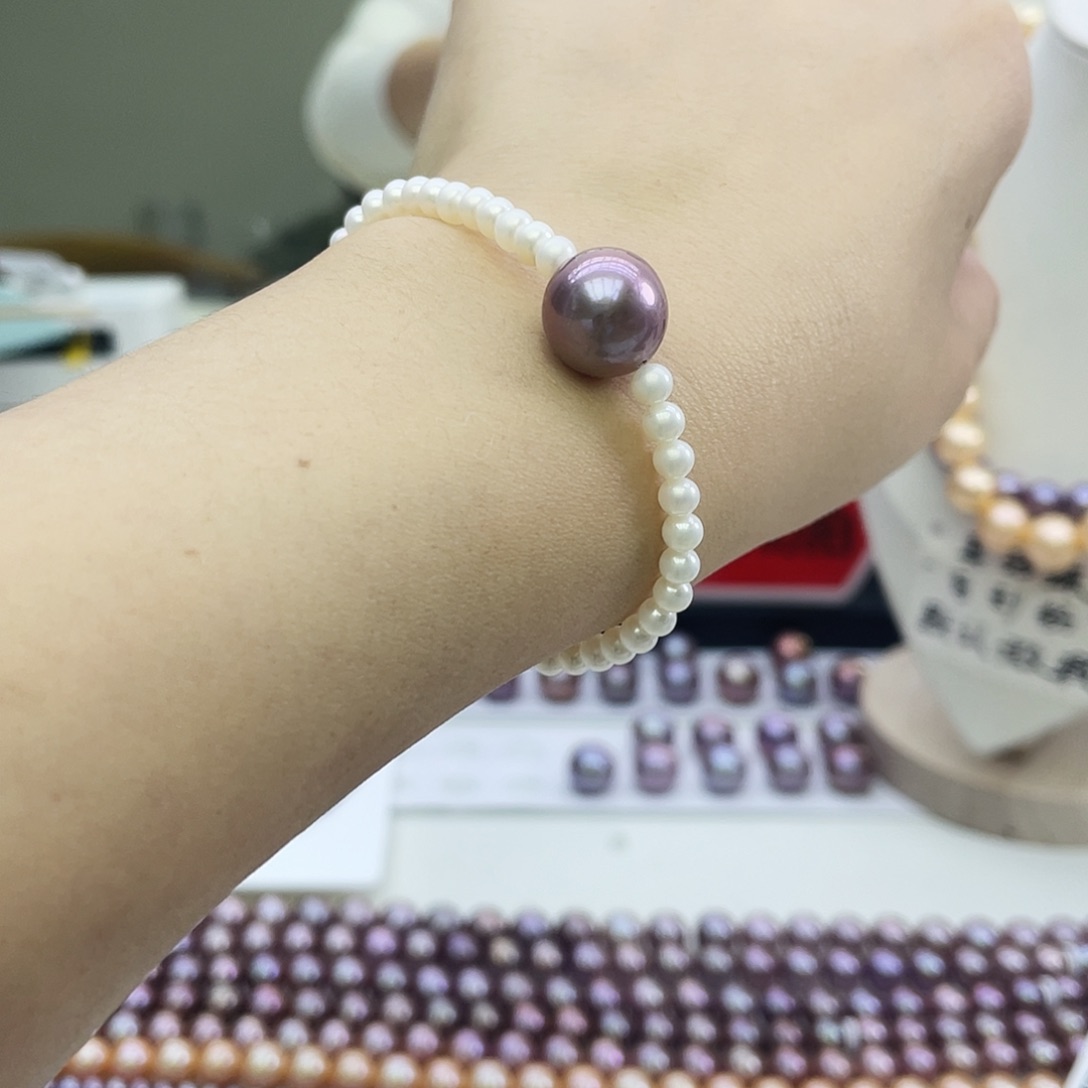 淡水珍珠耳饰银S925镶嵌