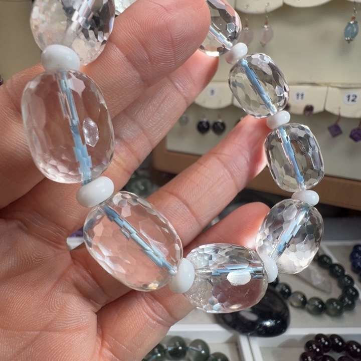 手链未镶嵌水晶天然白水晶