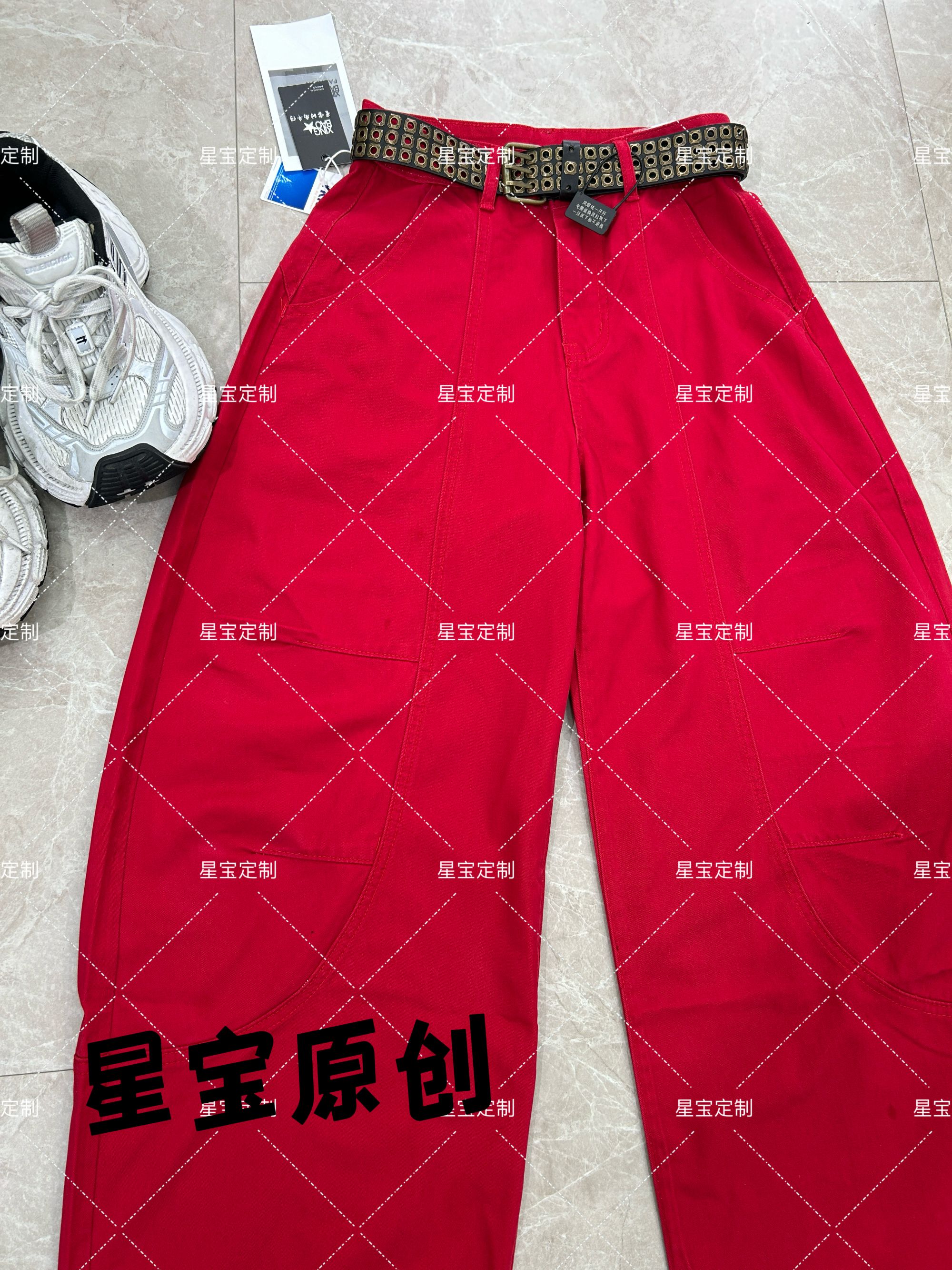 【星宝专属】9112美式慵懒松弛感女秋季20525新款弯刀阔腿裤