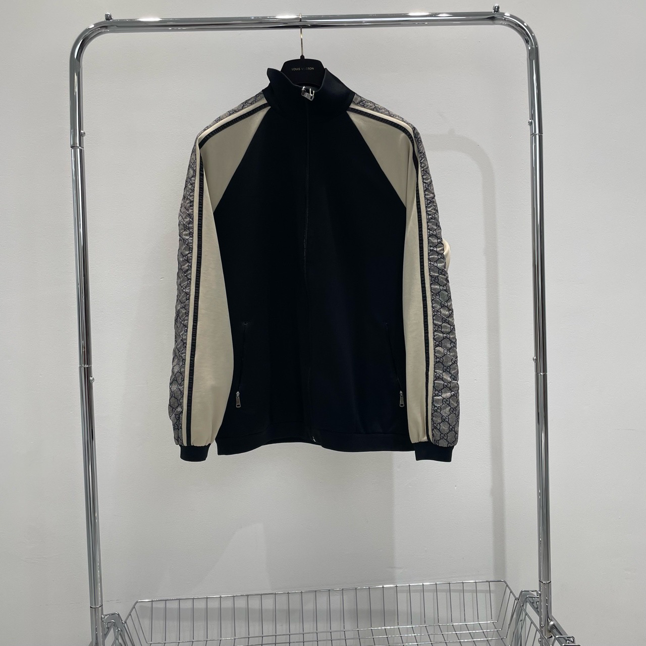 99新 GUCCI/古驰 蛇纹logo校服外套 黑色夹克 YY00080 无勾丝