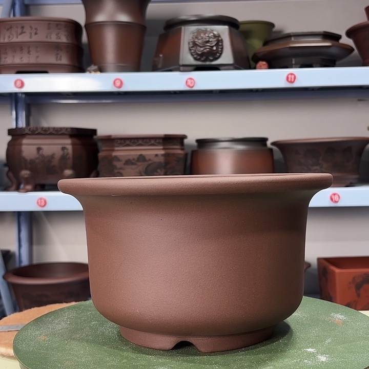 紫砂花盆孤品放漏