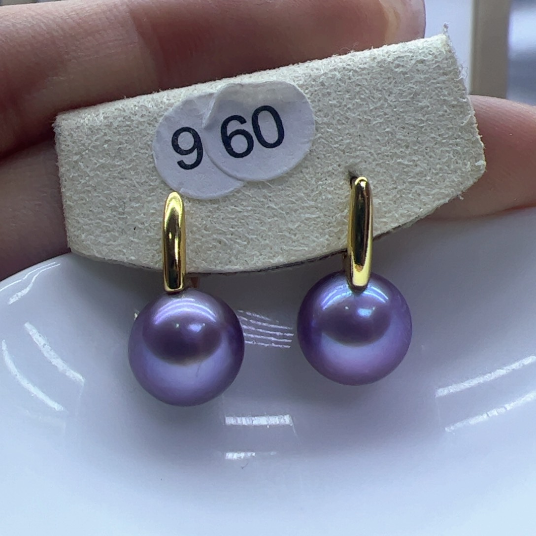 淡水珍珠耳饰银S925镶嵌